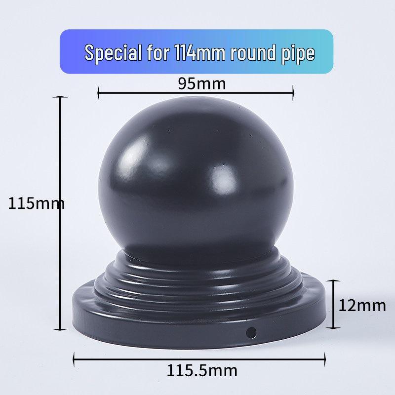Wrought Iron Galvanized Ball Fence Post Cap for Square & Round Tubes