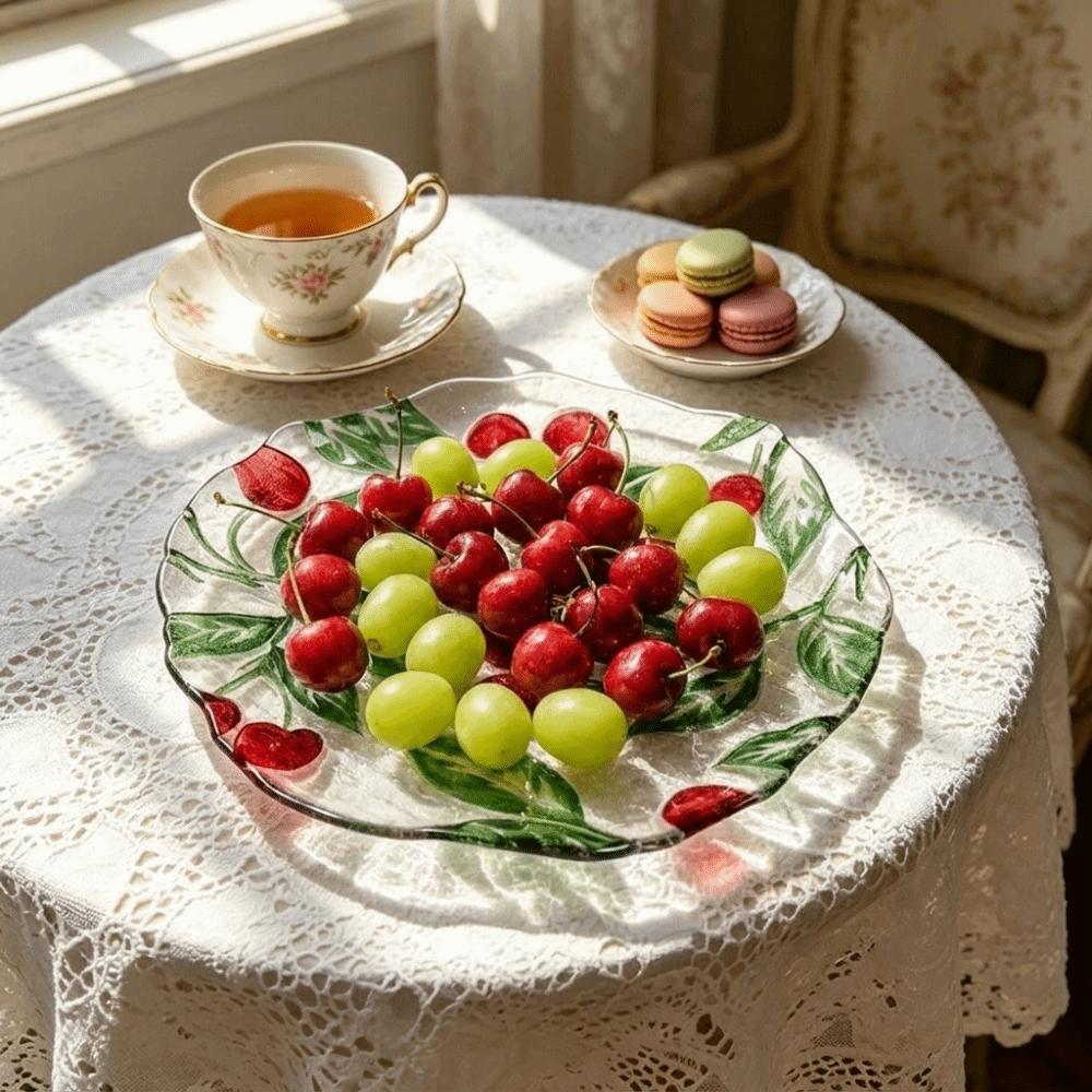 Safe Fruit Plate Lemon Pattern Dinner Plate Multi-purpose Shallow Plate Picnic