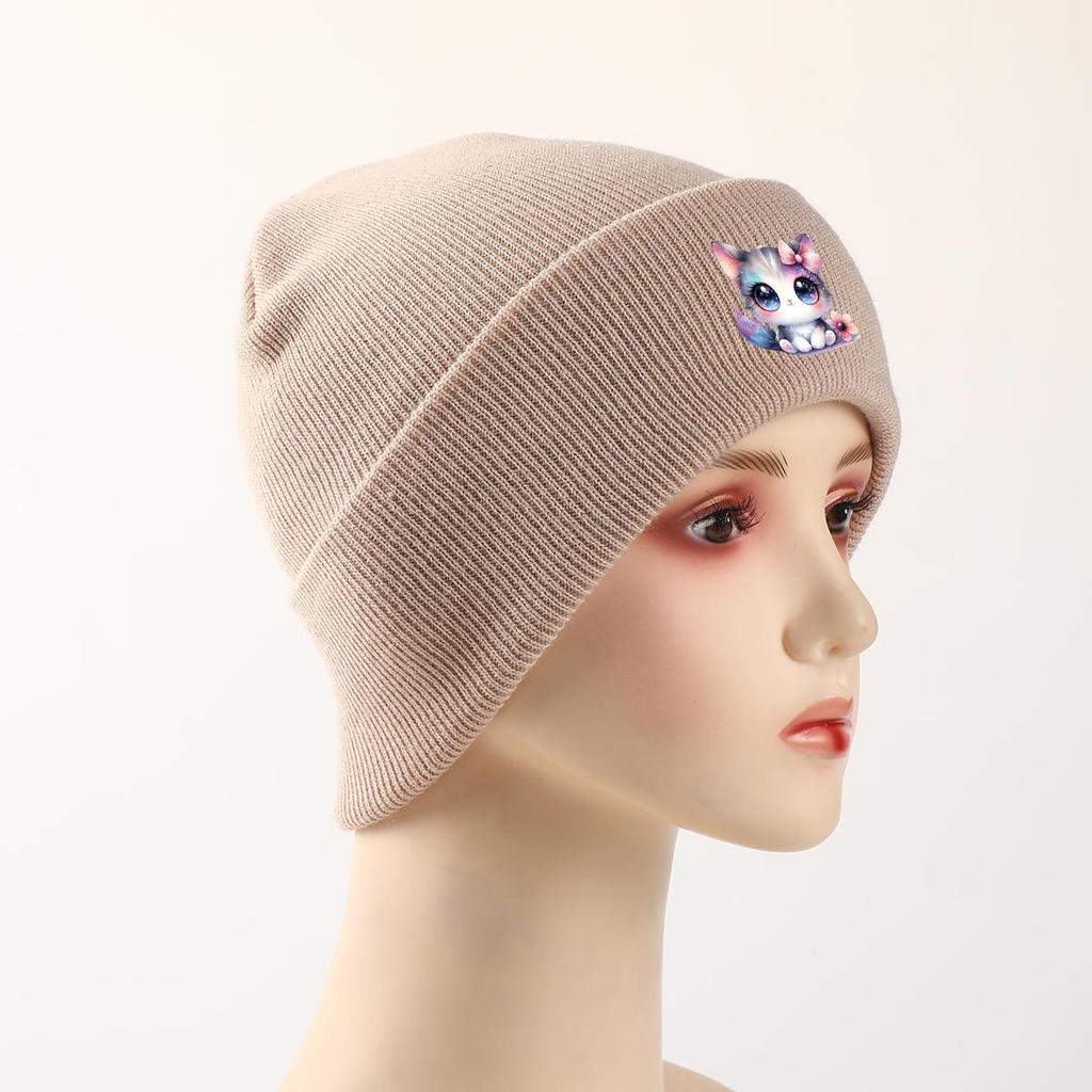 Bowknot Cat Warm Knit Cap Beanie, Skullies Beanies Thermal Warm Simple Gorro Knit Hat Beanie