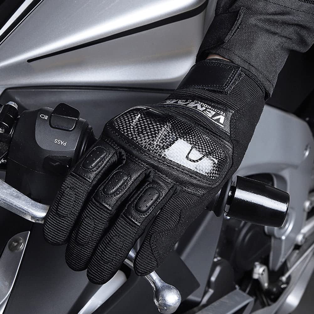 Keezea Мотоцикл Летний Мотоцикл Для Карбона Подлинный Перфорированный Карбон Совместим с Сенсорной Панелью Для Прочных Перчаток, Перчатки, Весна, Лето,