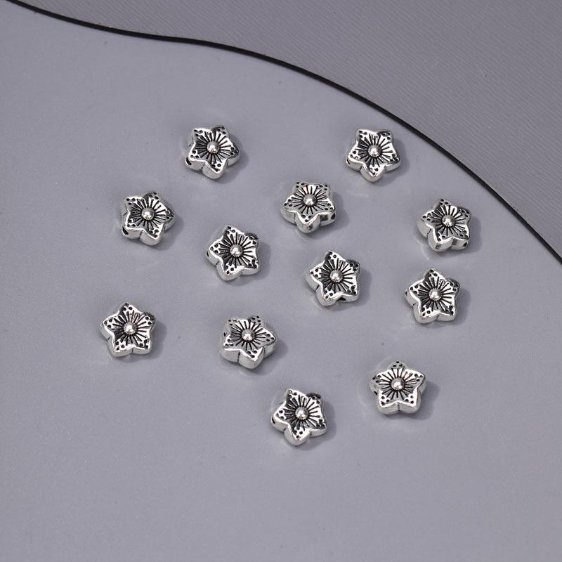 Тибетское серебро Сердце Цветок Бусины для DIY Изготовления Ювелирных Изделий Ручной Работы