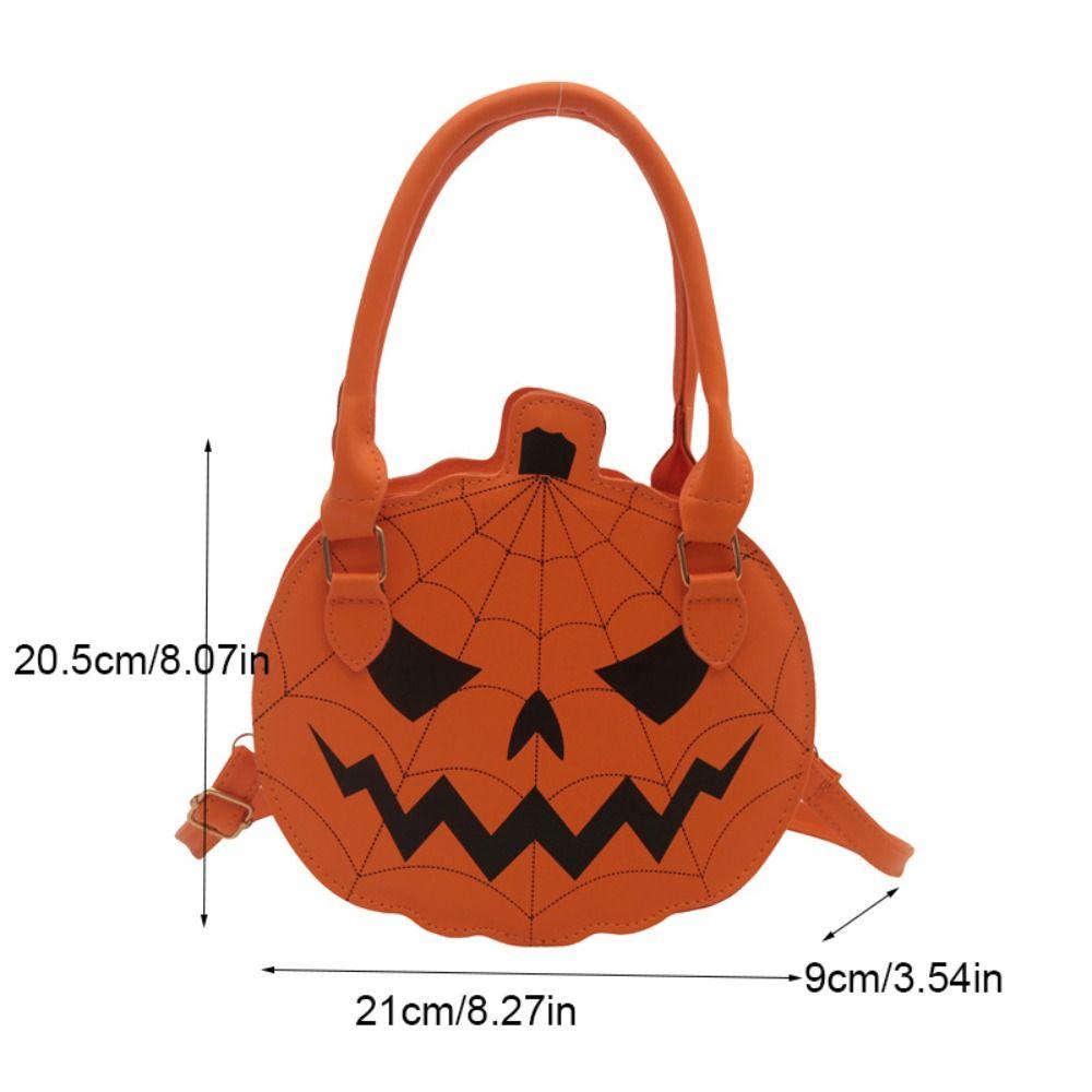 Round Halloween Shoulder Bag Skull Ghost Handbag Fashion Pumpkin Shape Bag Children's