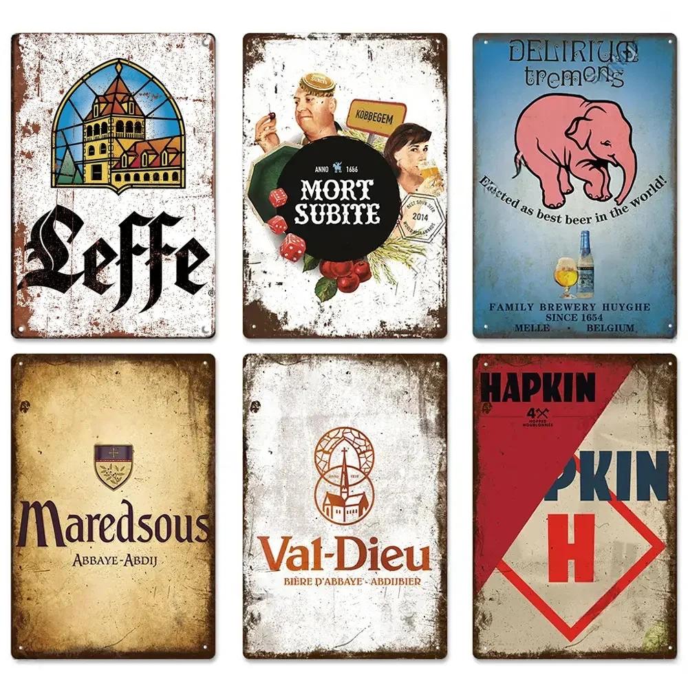 Ретро бельгийский пивной бренд постер винтажный знак металлический знак декоративная табличка для комнаты бар паб человек пещера клуб настенное украшение