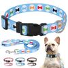 Cute Puppy Dog Collar and Leash Set Adjustable Dogs Cats Printed Collar Walking Lead Leash Chihuahua Collar Necklace Bone Print