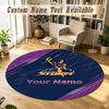 Round Rug Custom NameMelbourne Storm Pattern Non Slip Carpet Home Floor Decor