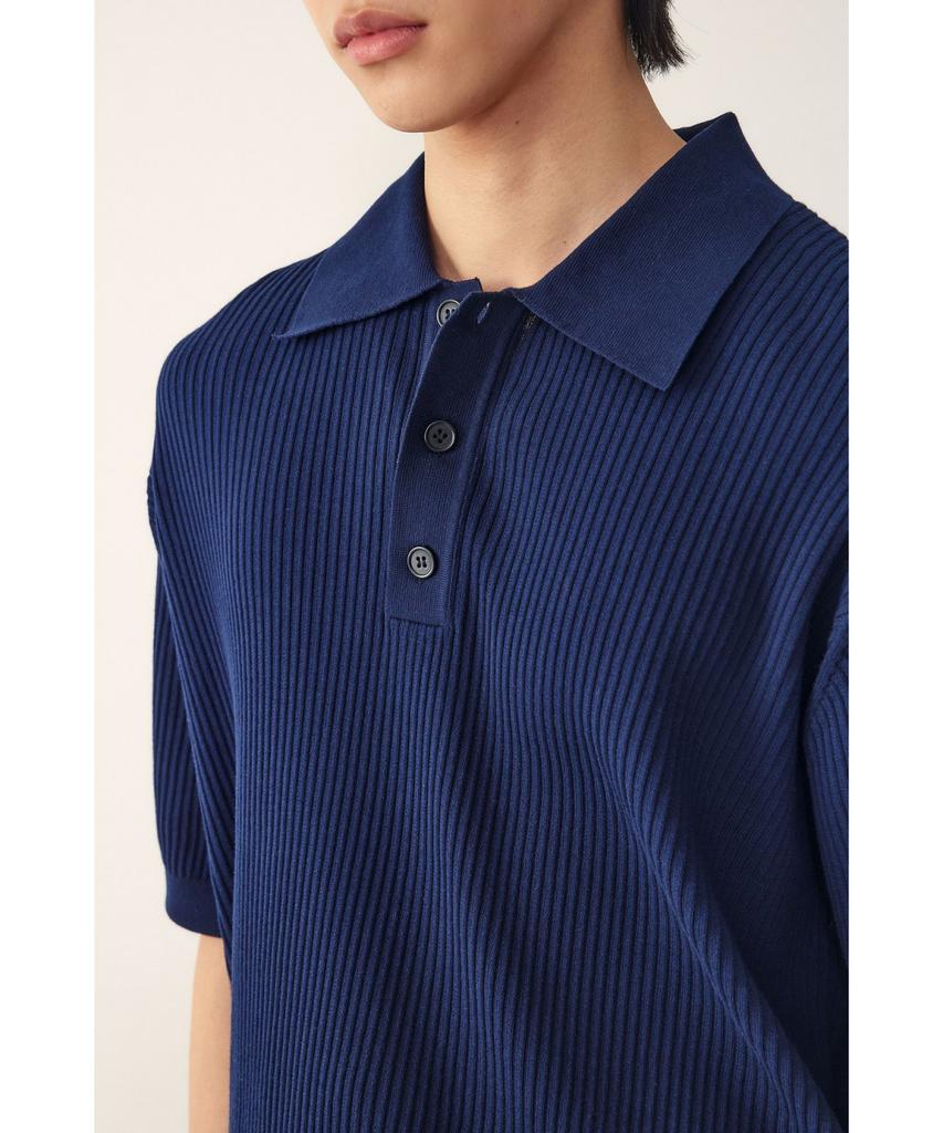 STUDIO TOMBOY [Men] Ribbed Collared Knit_Navy 9156252213
