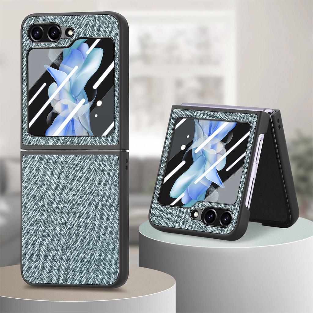 Luxury PU Leather Phone Case for Samsung Galaxy Z Flip 5 4 5G Flip5 Flip4  5G Hard Shell Shockproof Protective Cover
