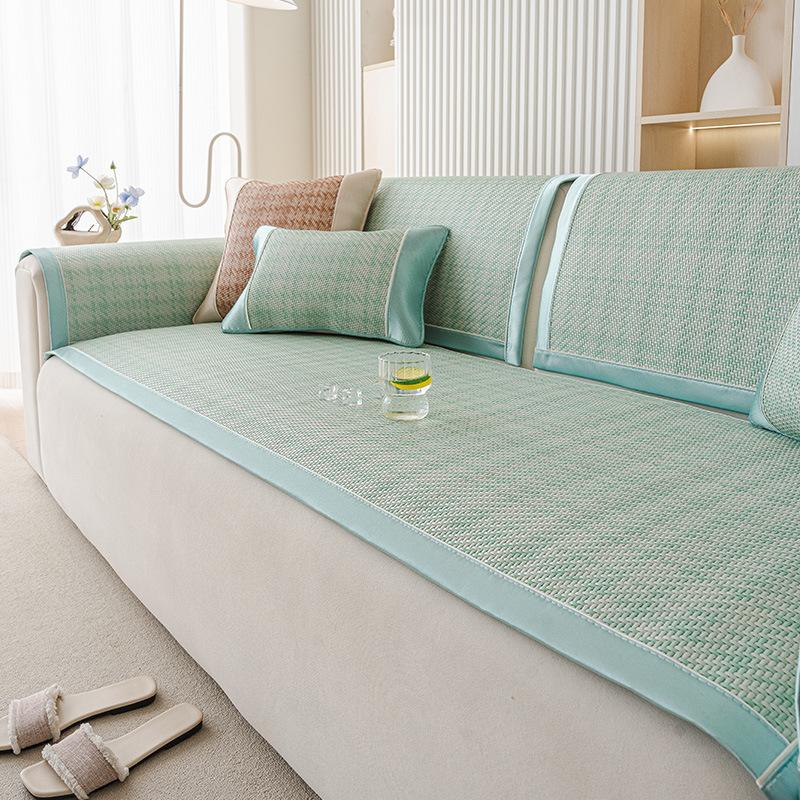 Ice Rattan Cool Sofa Cushion  Summer New Non-Slip Anti-Cat Claw Rattan Mat Seat Cushion Sofa Cover Cross-Border