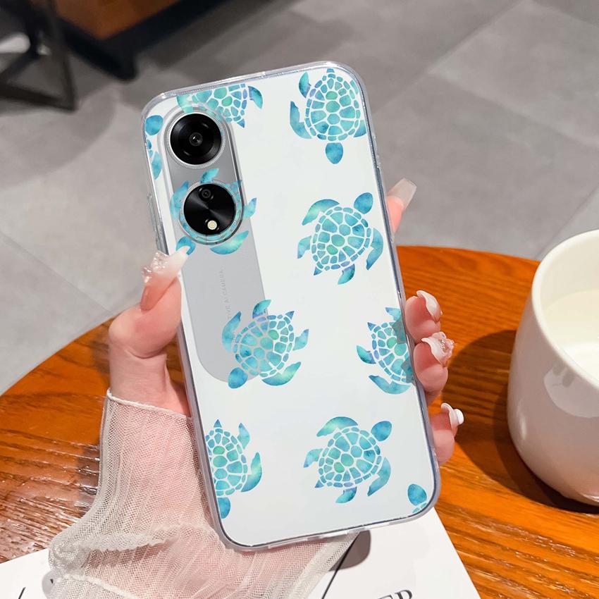 Для Oppo A1 A11 A12 A15 A17K Роскошные прозрачные чехлы с защитой объектива Загадочный узор кита Ударопрочная защитная задняя крышка-накладка для корпуса Oppo