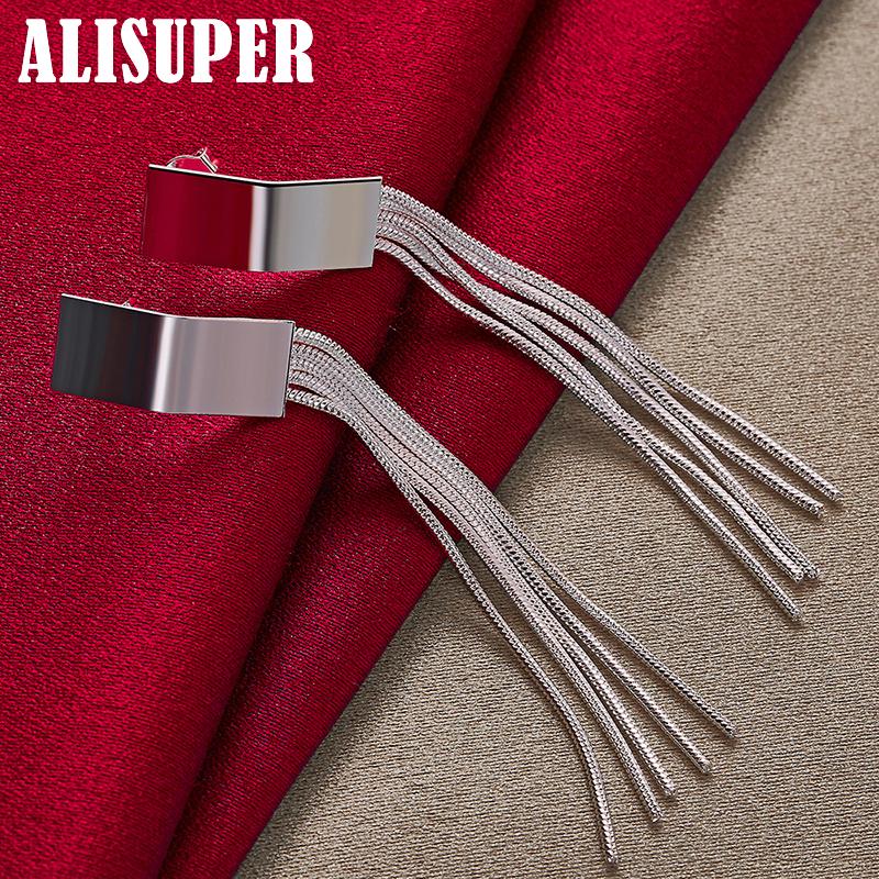 Ювелирные изделия из стерлингового серебра 925 пробы с длинными кисточками