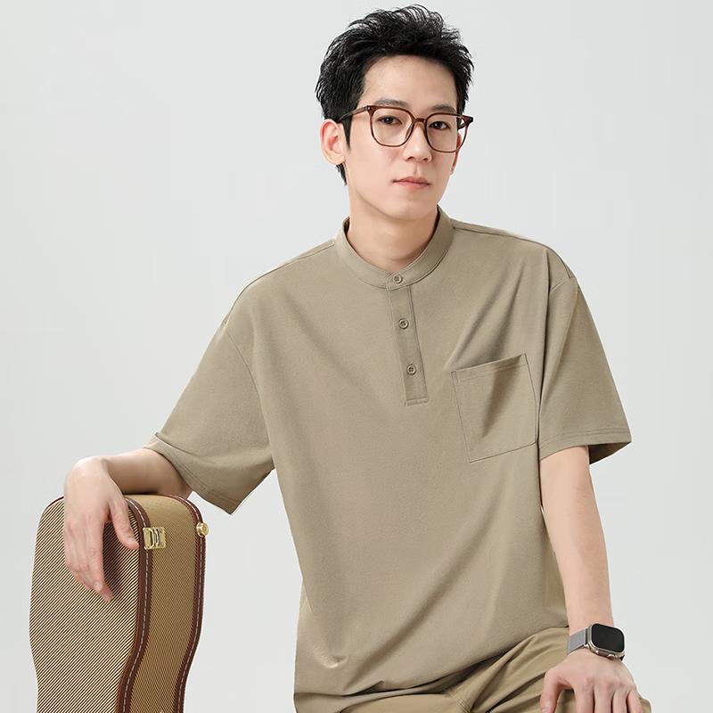Warrior Мужская свободная быстросохнущая футболка с коротким рукавом и воротником-стойкой