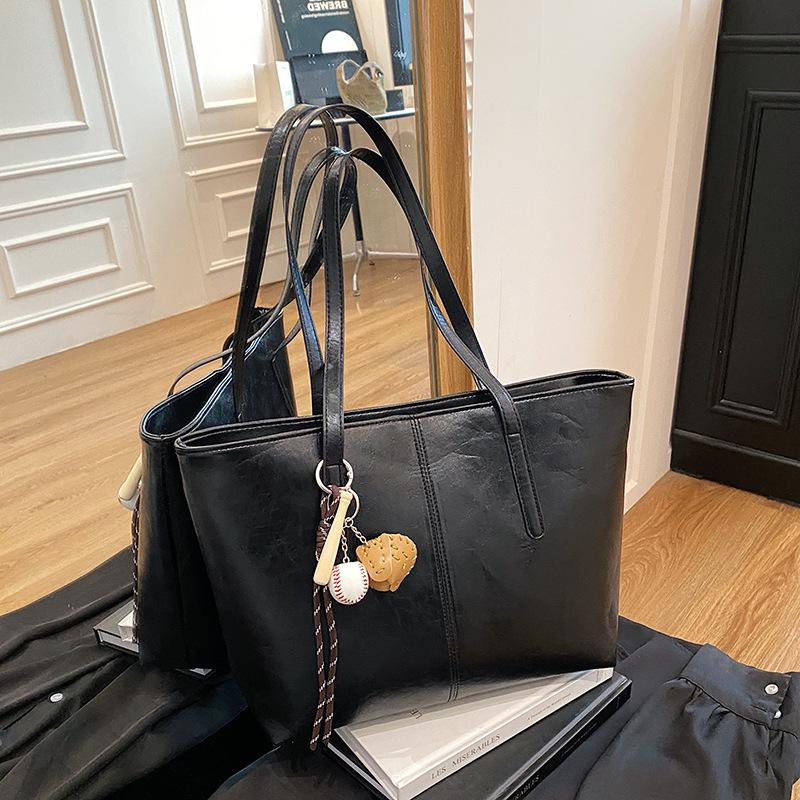 Autumn Commuter Fashion Women's Bags, New Versatile Pu Tote Bags, Textured Large-capacity Women's Shoulder Bags