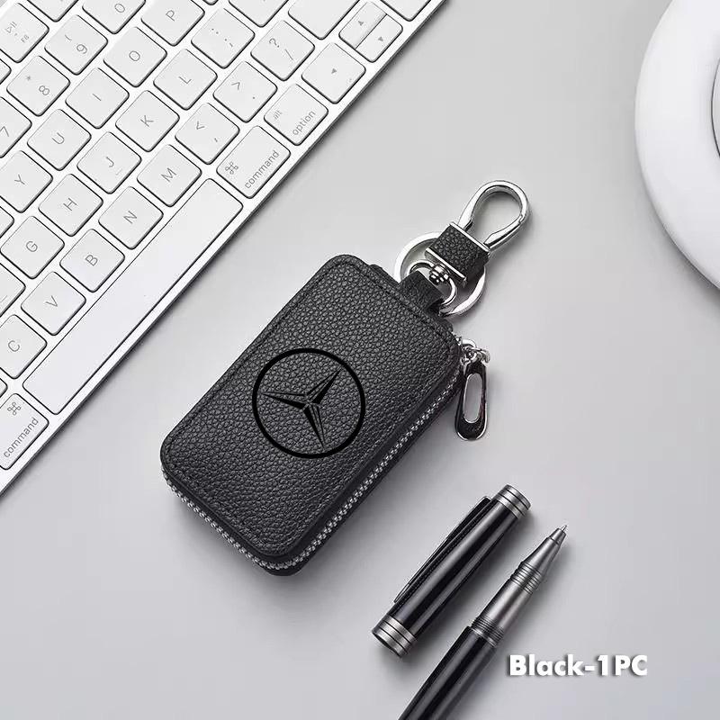 For Benz Car Key Wallet Keys Organizer Bag Zipper Key Case Decoration Accessories AMG Exclusive W204 W222 W205 W203 W213 W124 YQF7