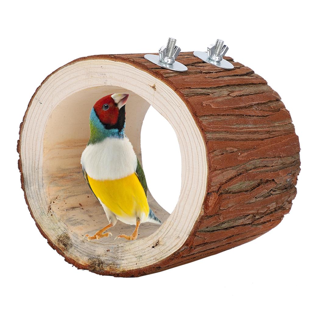 Bird Tree Hole Nest Small Pet Natural Wooden Toy Hideaway for Hamster Squirrel Parrot
