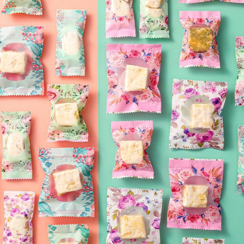 100 шт. Цветочный пакет для печенья, обертка для конфет, кондитерский мешок, самодельная упаковка для печенья ручной работы, пластиковая упаковка для свадебной вечеринки, кухни