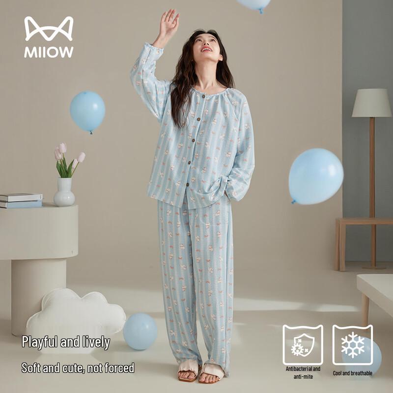 Miiow Cloud Bubble Seersucker Women's Pajama Set
