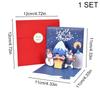 3D Pop Up Christmas Greeting Card Kids Mini Cartoon Christmas Blessing Greeting Cards with Envelope New Year Xmas Post Gift Card