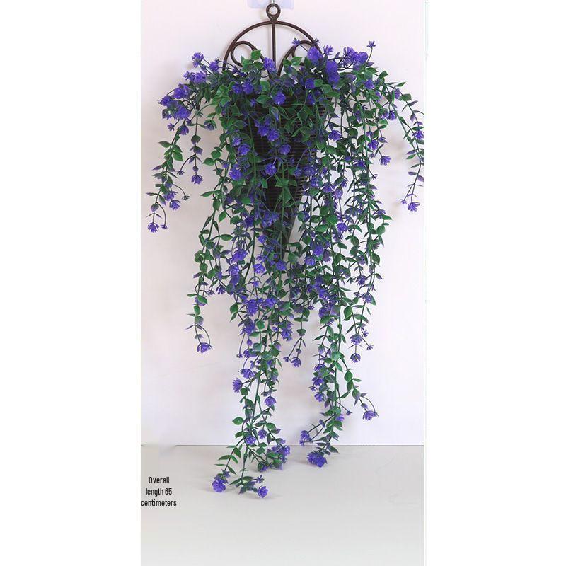 Artificial Rose Vine Wall Hanging Basket for Indoor Decoration