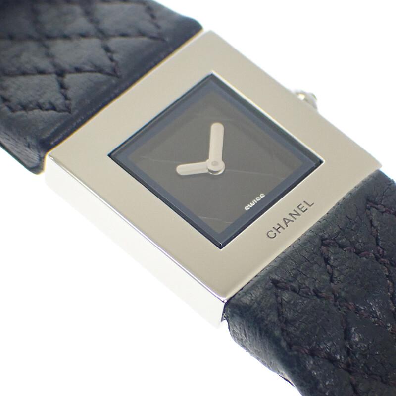 Chanel H0116 Часы черные/серебристые нержавеющая сталь/кожа женские черный циферблат