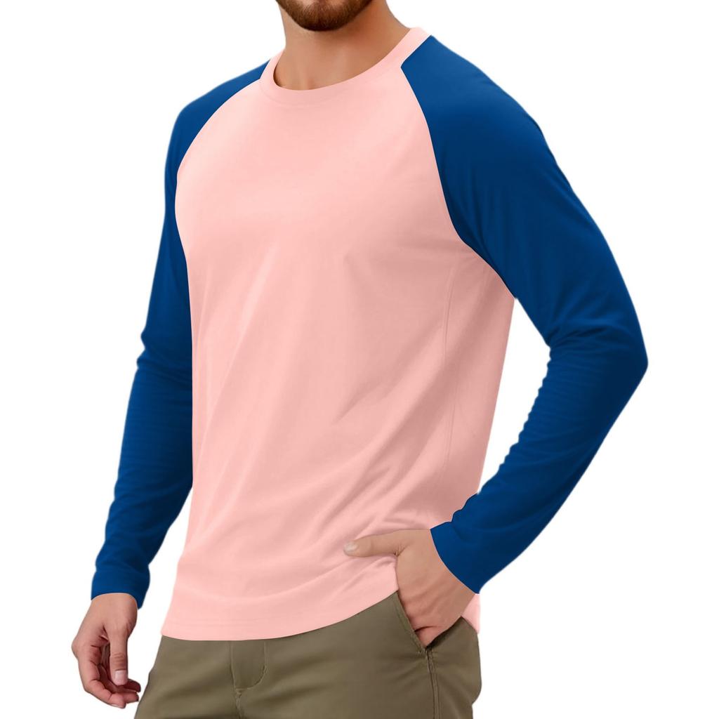 Мужской спортивный топ с длинным рукавом реглан контрастного цвета