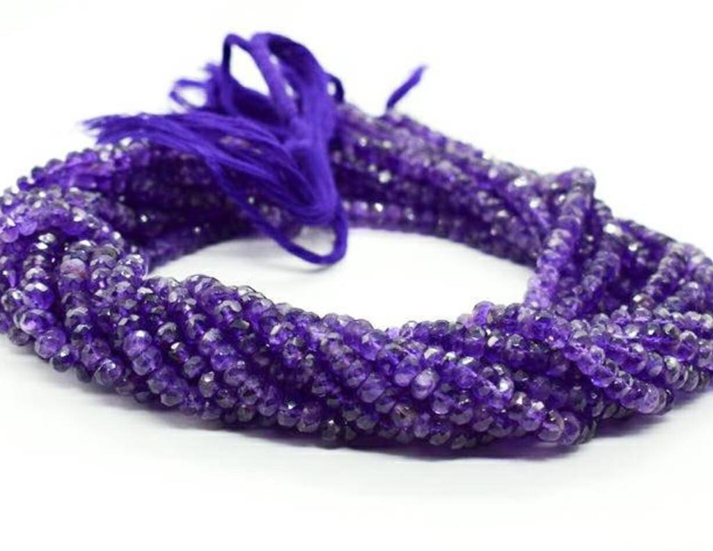 AAA+ аметистовые граненые бусины-рондель, нить 4 мм, натуральный фиолетовый драгоценный камень, бусина для изготовления ювелирных изделий, персонализированный подарок ручной работы