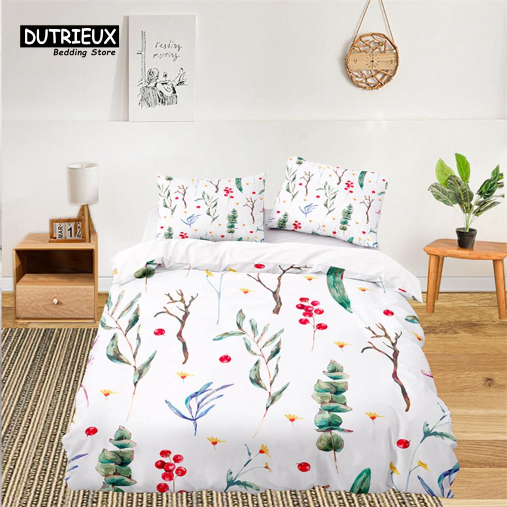 Мягкий цветочный комплект постельного белья для детей, девочек, взрослых, листьев, цветов, веток, пододеяльник, наволочки, декор для спальни
