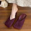 Fashion Women's 2025 Spring Autumn New Style Small Square Head Shallow Mouth Velvet Soft Bottom Fashion Flat Shoes