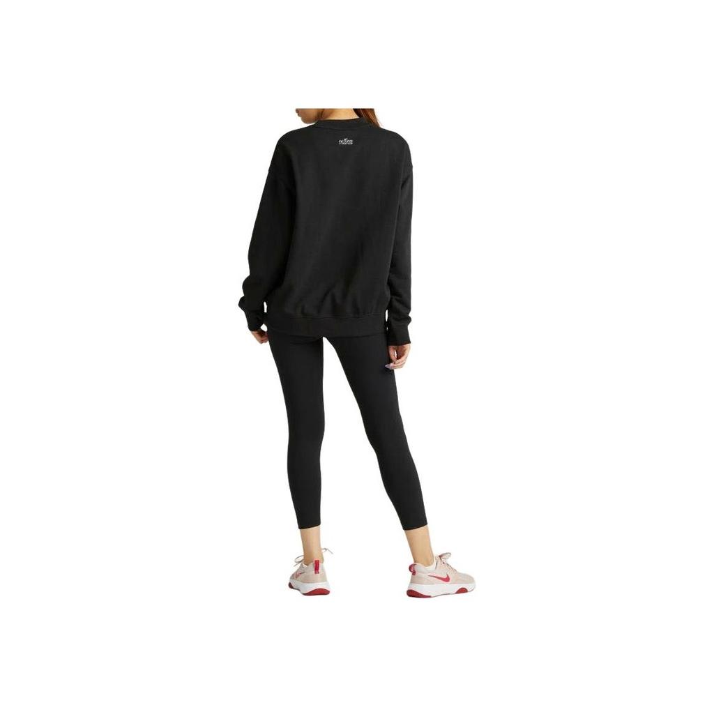 Nike Geometric Logo Print Crew Neck Sweatshirt Women Tops Black DQ5543-010