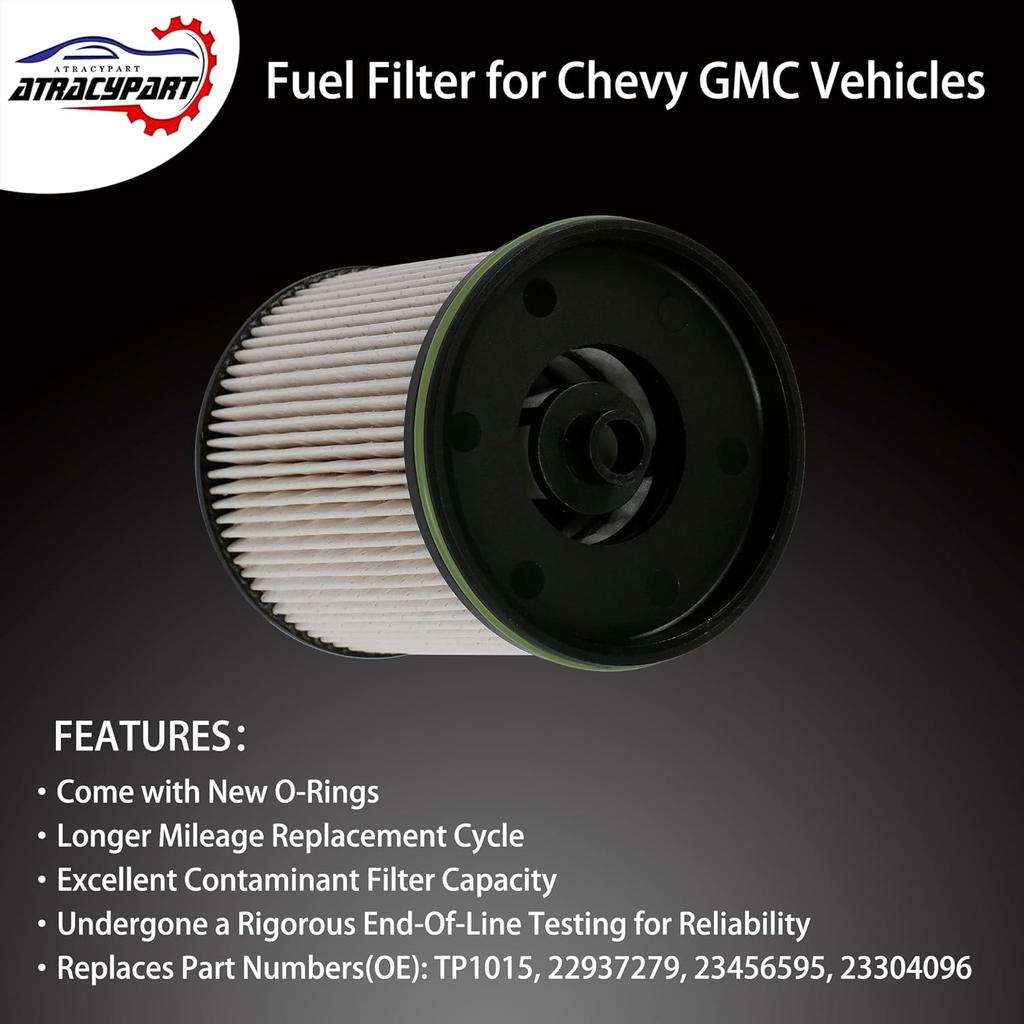 TP1015 Fuel Filter For 6.6L Duramax Diesel Compatible With 2017-2025 Chevy Silverado/GMC Sierra 2500HD 3500HD, 2014- Chevy Cruze | Replaces#