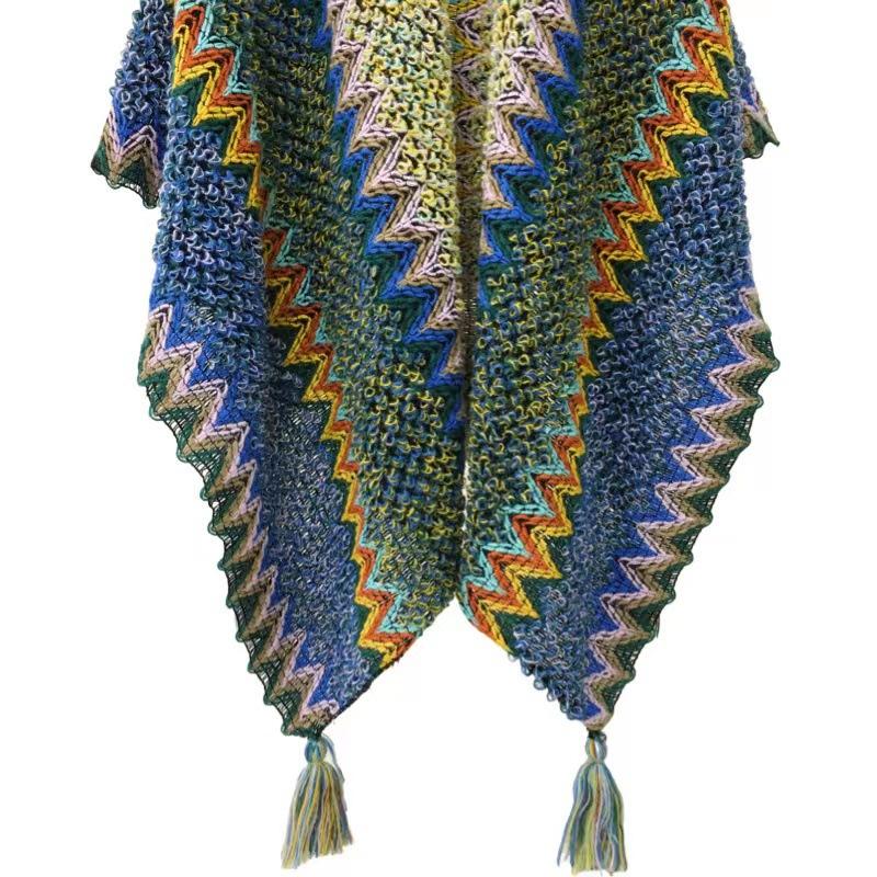 Women Shawl Wraps MODERN NEW SAGA Spring Wool Scarf Knitted Cardigan Wool Stoles Autumn Winter Female Shawls Knit Tippet