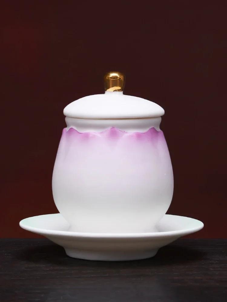 Ceramic Buddha Hall Offering Platform Buddhist Tools and Supplies Lotus Incense Burner Holy Water Cup Vase Home Furnishings