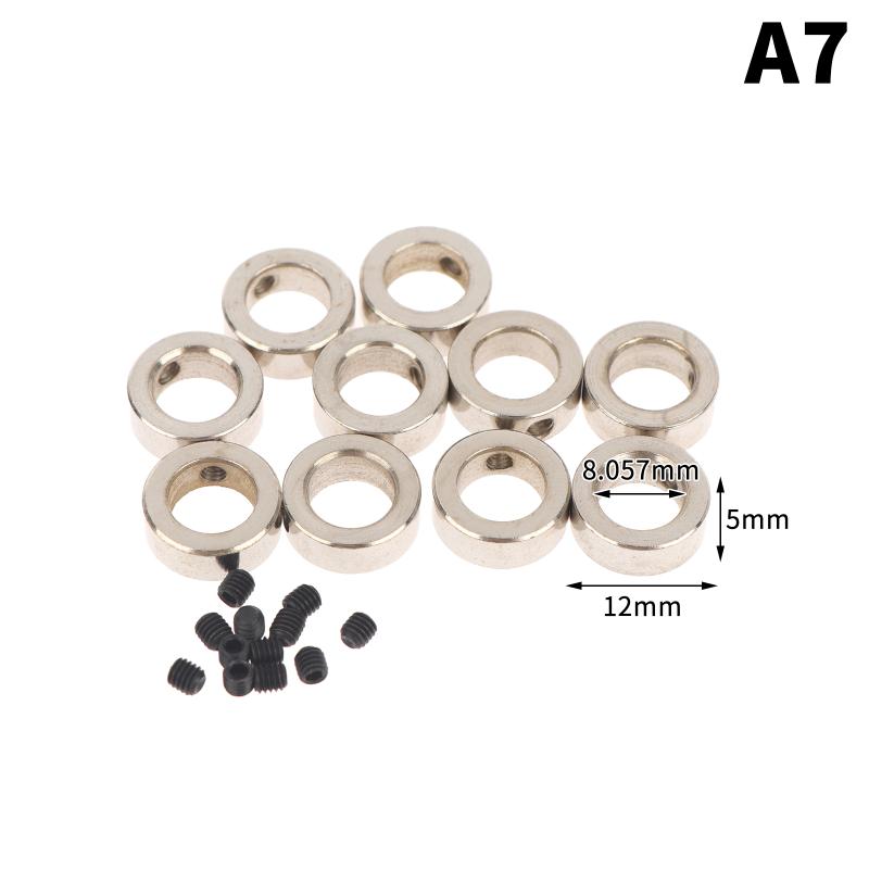 10Pcs Lead Screw 304 Stainless Lock Collar Block Ring Axis Sleeve Bore 2/3/4/5/6/7/8/10/12Mm For Diy 3D Printer Cnc Router