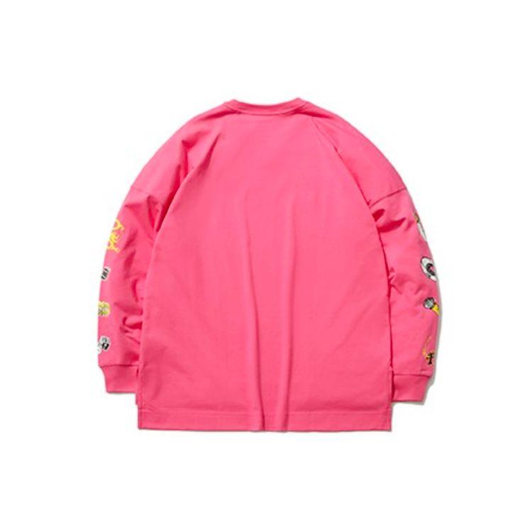 Li Ning Badfive Sports Basketball Series Cartoon Print Pullover Sweatshirt Men sweatshirt Dusty-Pink AHSR483-3