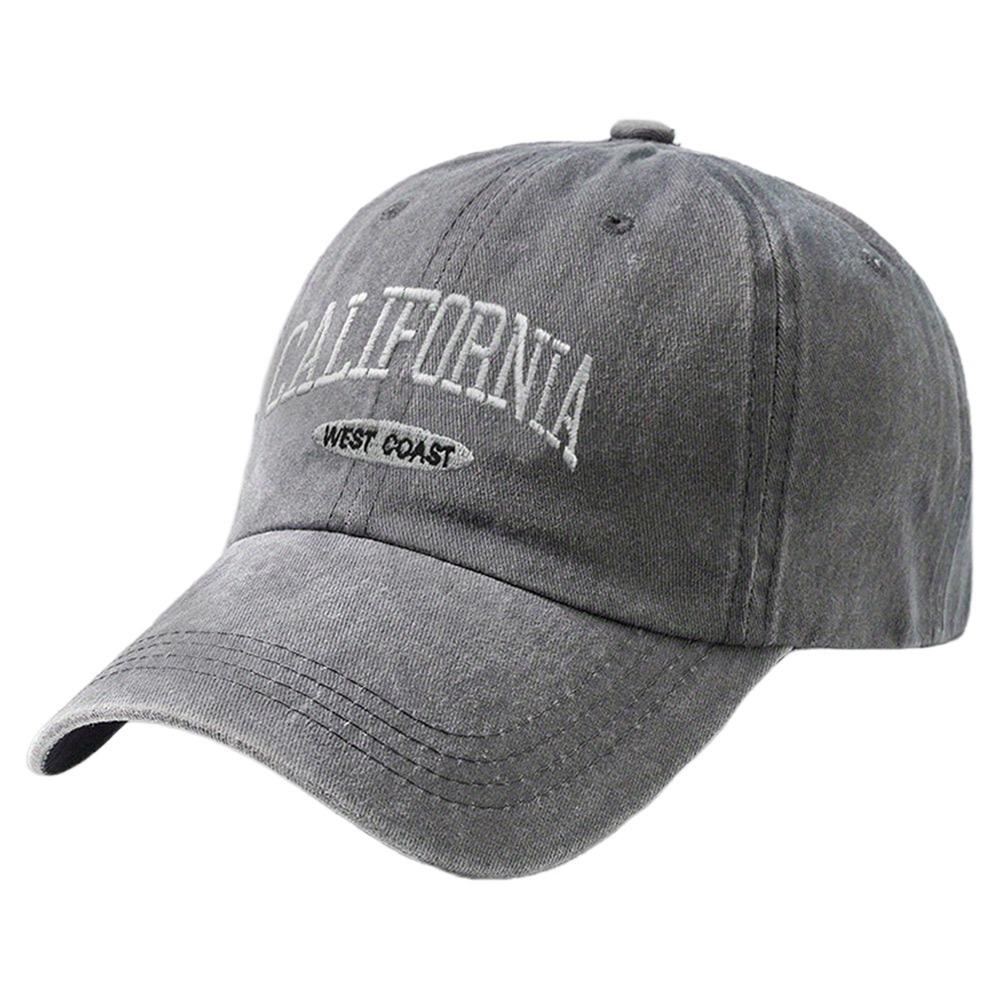 Unisex Embroidered Baseball Cap "California West Coast" Lettering Duckbill Cap for Women & Men