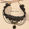 Retro Lace Clavicle Chain Gothic Style Personality Accessories Lace Pendant Necklace Female Clavicle Chain