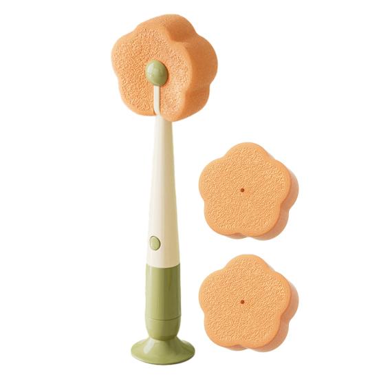 Щетка для чистки с основанием на присоске, съемная губка в форме цветка, функции «три в одном», многофункциональная щетка для чистки