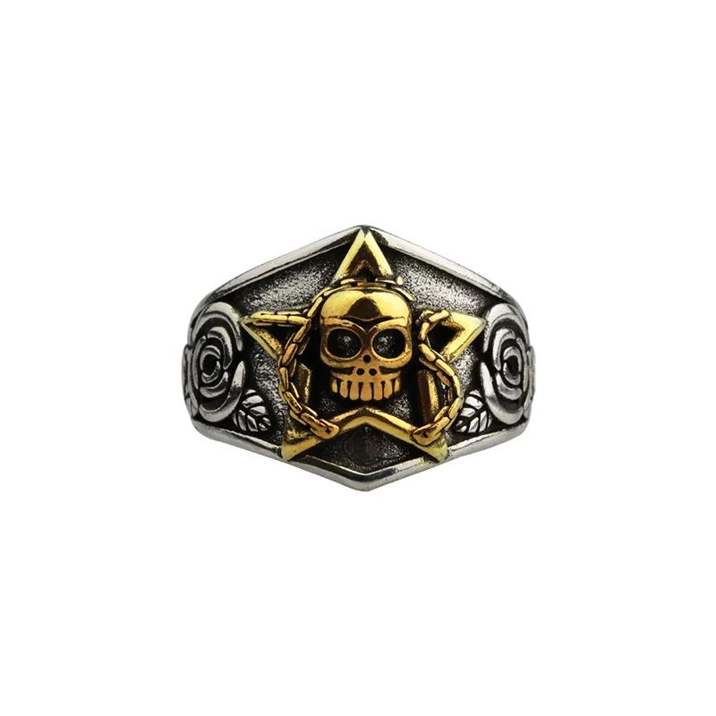 Retro Ring Men American Style Personality Adjustable Skull Cross Jewelry