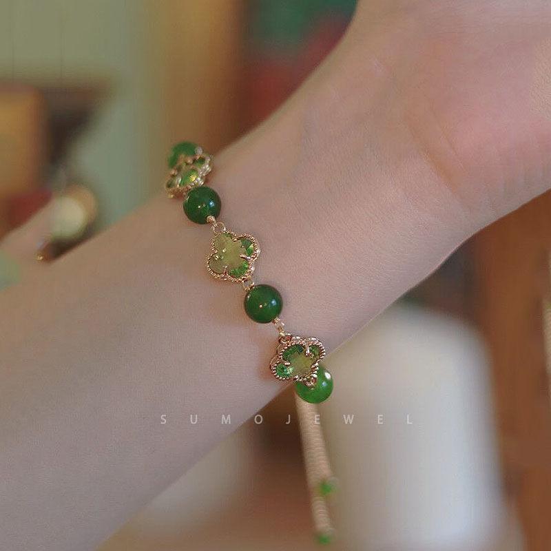 Chrysoprase Bracelet Women's Trendy Clover Bracelet Bracelet