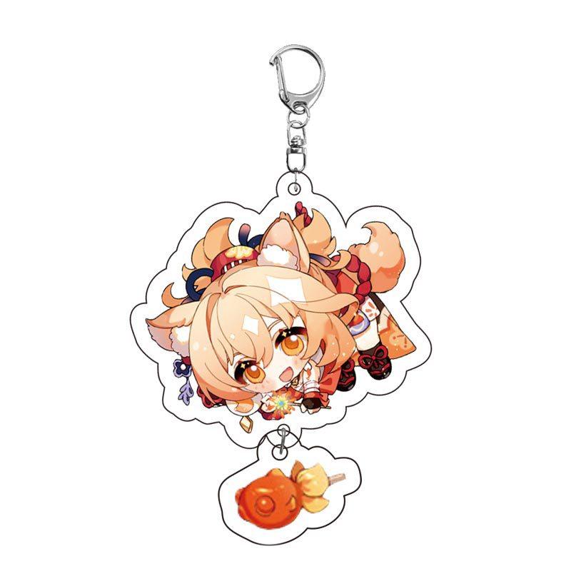 Game Keychains Acrylic Figure School Bag Keychian Holder Key Ring For Children Girl Men Accessories