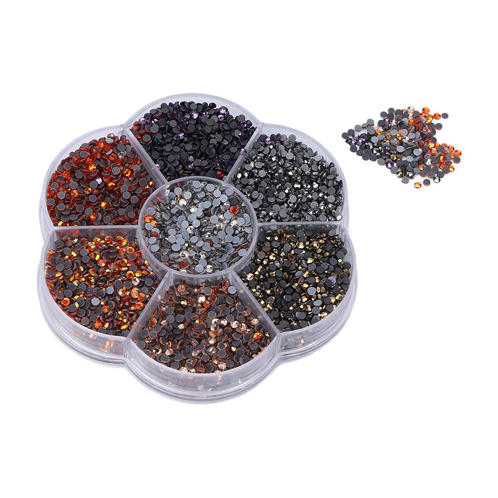 10080Pcs Flat Back Rhinestones Dazzling Colorful DIY Sturdy Iridescent Rhinestones Round Beads for Manicure Makeup607 3