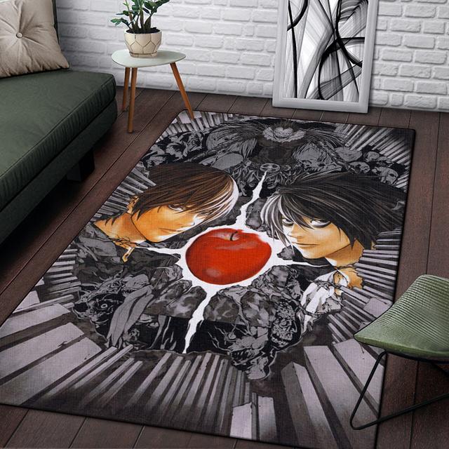 Ковер в стиле аниме Death Note для гостиной, роскошные украшения для дома, спальня, прикроватная подставка для ног, игровая комната, большие коврики, нескользящий коврик