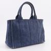 Prada Canapa Handbag 1BG439 Tote Bag Blue Denim Women Used