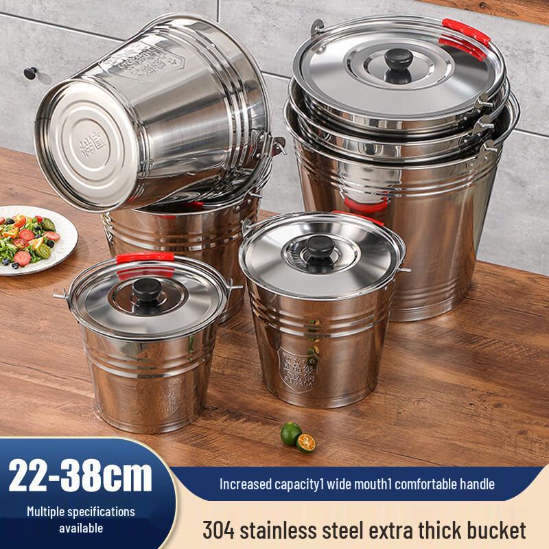 DM 304 Stainless Steel Food-Grade Open Bucket, 10L