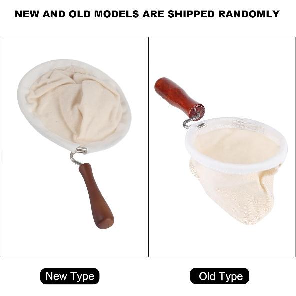 (Пакет из 1) Кофейные фильтры для перколятора Фланелевая ткань Перколятор Моющийся кофейный фильтр с деревянной ручкой Инструмент(большой)