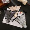 Women Underwear Sexy Cotton Bow Satin Sex Thong Satin Panties G-String Briefs