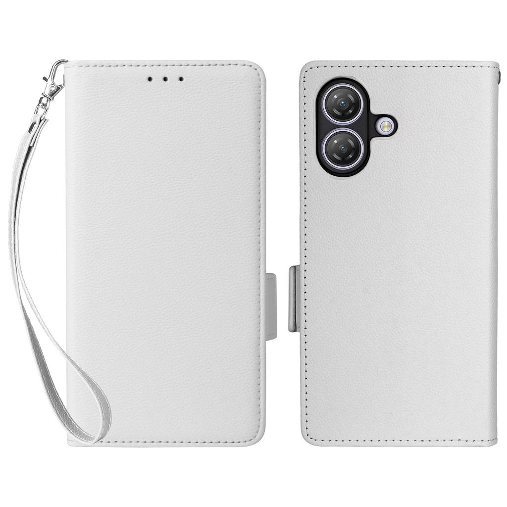 Чехол для Ulefone Note 21 с ремешком на запястье, текстура личи, кошелек из ПУ кожи, чехол для телефона