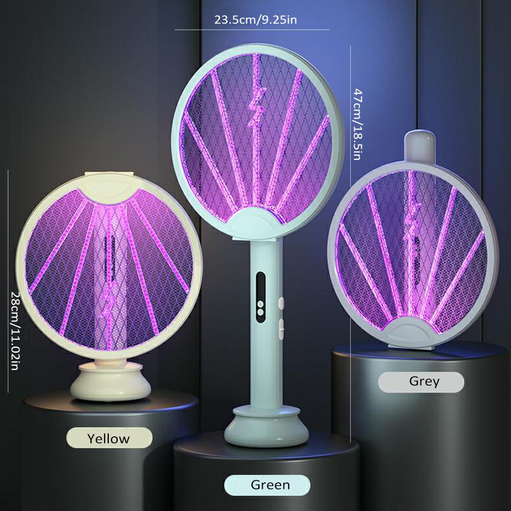 Электрическая мухобойка, интеллектуальная мухобойка 2 в 1 с подставкой для зарядки через USB, складная мухобойка
