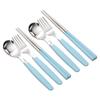 Raonnuri Pick Me Color Children's Cutlery Set 2p Spoons + 2p Chopsticks + 2p Forks, Basic Blue (BL), 1 Set