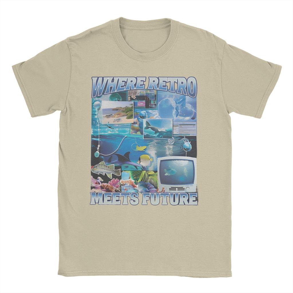 Frutiger Aero Where Retro Meet Future Old Men Women T Shirts School Computer 2000s Tees T-Shirt Pure Cotton 4XL 5XL 6XL Clothing