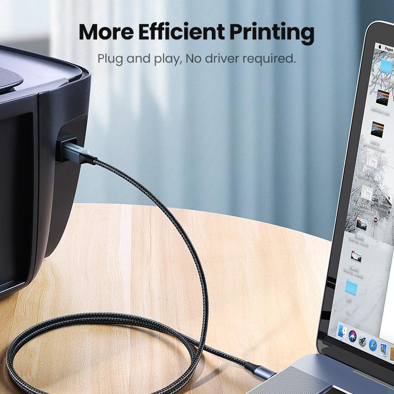 Кабель Ugreen USB C - USB Type B 2.0 для нового MacBook Pro, принтеров HP, Canon, Brother, Epson, Dell, Samsung, сканеров Type C